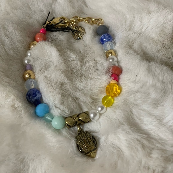 Kurt Geiger Multicolor Beaded Bracelet with Gold Charms